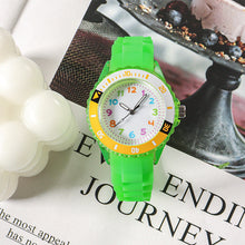 Load image into Gallery viewer, Kids Quartz Watches 50M Waterproof Analog Wristwatches Jelly Clock Students Watch Children PU Band Watch Childrens Analog Wrist Watch With Protective Design Simple Watch For Girls And Boys
