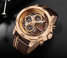 Load image into Gallery viewer, Men's  Sports Waterproof Watch With Chronometers And Leather Belt Multifunction Wristwatch Unique Design Perfect Gift
