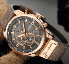 Load image into Gallery viewer, Men's Waterproof Elegant Sport Watch With Chronometers Day View, Leather  Belts And Hardlex Scratch Resistant Glass Perfect Gift For Him
