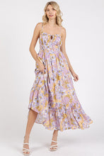 Load image into Gallery viewer, Floral Smocked Back Ruffled Hem Maxi Cami Dress For Summer – Boho Chic, Trendy, Fluttering, Feminine &amp; Effortlessly Stylish
