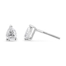 Load image into Gallery viewer, 14K White Gold 1/2 Cttw Pear Shape Solitaire Lab Grown Diamond Stud Earrings (F-G Color, VS2-SI1 Clarity)
