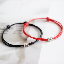 Load image into Gallery viewer, 1/2pcs Adjustable Black Red Leather Rope Bracelet Couple Jewelry Handmade Braided Charm Bracelet Adjustable Rope Bracelets Jewelry Gift Bracelets For Men Women Mutual Attraction Handmade Rope For Women Men
