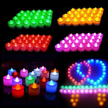 Load image into Gallery viewer, 12Pcs Electronic LED Tea Light Candles  Flickering Bulb Battery Operated Flameless LED Tea Light for Seasonal &amp; Festival Celebration Electric Fake Candle Realistic Battery-Powered Flameless Candles for Home Bedroom Party Wedding Festival Decor
