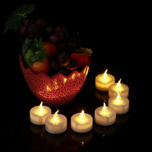 Load image into Gallery viewer, 12Pcs New Battery Operated LED Tea Lights Candles  Realistic and Bright Flickering Bulb Battery Operated Flameless LED Tea Light for Seasonal and Festival Celebration Home Decoration Flameless  birthday Decorations Party Supplies

