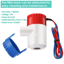 Load image into Gallery viewer, 12V 1100GPH Submersible Marine Boat Bilge Non-Automatic Electric Water Pump
