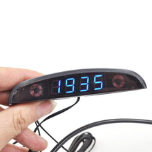 Load image into Gallery viewer, 12V Car Interior 3 In 1 Car Clock Voltmeter Thermometer and Voltage Meter Monitor Touch Switch Blue Red Light Thermometers Voltmeter Gauge Electronic Clock LED Digital Display LCD Screen Clock
