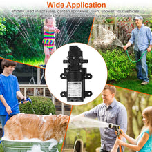 Load image into Gallery viewer, 12V Water Pump with 2 Hose Clamps 123PSI Self Priming Sprayer Pump
