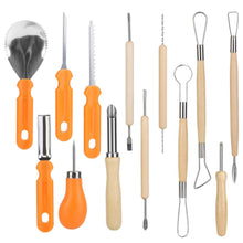 Load image into Gallery viewer, 13-Pieces: Halloween Pumpkin Stainless Steel Carving Kit
