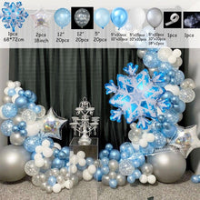 Load image into Gallery viewer, 132pcs Double Layer Snowflake Balloons Garland Arch Kit For Girl Birthday Baby Shower Wedding Christmas Party Decoration Boy Birthday Party Decoration
