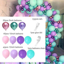 Load image into Gallery viewer, 132Pcs/set Mermaid Balloon Arch Kit Mermaid Tail Balloons Mermaid Party Decoration Balloons For Party Girl Birthday Party Modern Decoration
