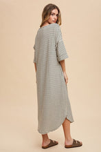 Load image into Gallery viewer, Striped Round Neck Midi Dress Soft &amp; Stylish Classic Design Long Dress
