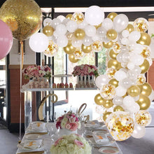 Load image into Gallery viewer, 133pcs Confetti Gold Silver And White Balloon Arch Garland Kit For Bridal Baby Shower Wedding Birthday Graduation party Luxury Birthday Party Decoration
