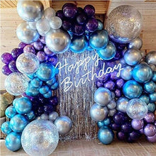 Load image into Gallery viewer, 134Pcs Blue Silver Purple Themed Purple Birthday Balloon Garland Arch Kit For Baby Shower Wedding Engagement Decorations Girl Party Birthday Ballon Wedding Decoration
