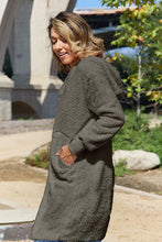 Load image into Gallery viewer, Red Double Take Full Size Hooded Teddy Bear Jacket with Thumbholes Ultra-Cozy &amp; Stylish Comfortable Outerwear
