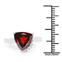 Load image into Gallery viewer, 3.56 Carat Genuine Garnet and White Topaz .925 Sterling Silver Ring
