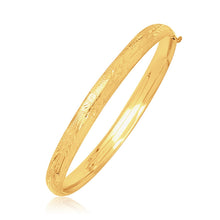 Load image into Gallery viewer, 14k Yellow Gold Dome Motif Children's Bangle with Diamond Cuts
