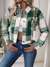 Load image into Gallery viewer, Dark Green Button-Up Jacket Trendy &amp; Chic Outerwear with Bow &amp; Pockets Cute Elegant Girls Jacket
