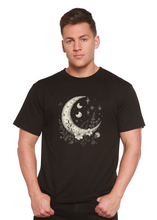 Load image into Gallery viewer, Moons and Stars Boho Flowers Vintage Unisex Bamboo/Cotton Graphic T-Shirt
