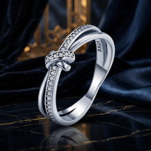 Load image into Gallery viewer, S925 Sterling Silver Oxidized Pavé Setting CZ Ring Size 6 for Women
