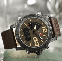 Load image into Gallery viewer, Men's Multifunction Digital Analog Waterproof Watch With Alarm And Automatic Time Zones Unique Design Excellent Gift
