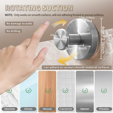 Load image into Gallery viewer, 2-Pack: Strong Suction Cup Hooks – Silver Brushed Stainless Steel, No Drilling Required

