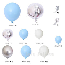 Load image into Gallery viewer, 141pcs Luxury Blue Silver And White Boys Balloon Arch Garland Kit For Bridal Baby Shower Wedding Birthday Graduation Party Baby Shower Ballon Party Decoration
