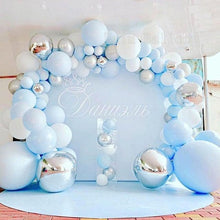 Load image into Gallery viewer, 141pcs Luxury Blue Silver And White Boys Balloon Arch Garland Kit For Bridal Baby Shower Wedding Birthday Graduation Party Baby Shower Ballon Party Decoration
