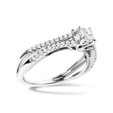 Load image into Gallery viewer, 14K White Gold 5/8 Cttw Diamond Split Shank Engagement Ring  (G-H Color, VS2-SI1 Clarity) - Size 7
