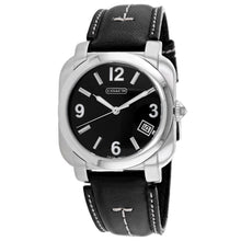 Load image into Gallery viewer, Coach Men's Black Leather Silver Quartz

