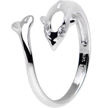 Load image into Gallery viewer, Sterling Silver 925 Cubic Zirconia Dolphin Toe Ring

