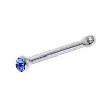 Load image into Gallery viewer, 20G Stainless Steel Sapphire Blue Gem Micro Nose Bone
