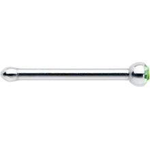 Load image into Gallery viewer, 20G Stainless Steel Green Gem Micro Nose Bone
