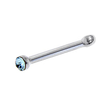 Load image into Gallery viewer, 20G Stainless Steel Aqua Gem Micro Nose Bone
