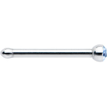 Load image into Gallery viewer, 20G Stainless Steel Light Blue Gem Micro Nose Bone
