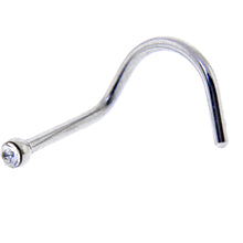 Load image into Gallery viewer, 20G Stainless Steel Crystalline Gem Micro Nose Ring Twister
