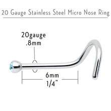 Load image into Gallery viewer, Aqua Gem MICRO Nose Ring Twister
