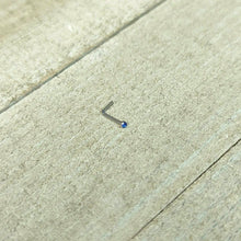 Load image into Gallery viewer, 20G Stainless Steel Sapphire Blue Gem Micro Nose Ring L-Shaped
