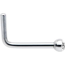 Load image into Gallery viewer, 20G Stainless Steel Clear Gem Micro Nose Ring L-Shaped
