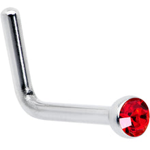 Load image into Gallery viewer, 20G Stainless Steel Ruby Red Gem Micro Nose Ring L-Shaped
