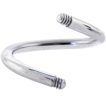 Load image into Gallery viewer, 14G Threaded 316l Stainless Steel Spiral Twist Shaft 7/16
