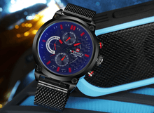 Load image into Gallery viewer, Men's Multifunction Analog Quartz Watches Waterproof Wrist Watch With Stainless Steel Mesh Band Excellent Design Perfect Gift
