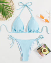 Load image into Gallery viewer, Swimwear Women Bandage Women Triangle Bathing Suits 2 Pieces Bikini Bowknot Swimsuit Bikini Set Swimwear Bikini Sets Bikinis Bathing Suit Push Up Swimsuit Summer Beachwear
