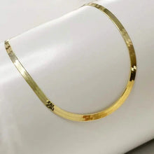 Load image into Gallery viewer, 14K Flat Snake Choker Necklace 16"
