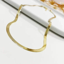 Load image into Gallery viewer, 14K Flat Snake Choker Necklace 16"
