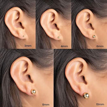 Load image into Gallery viewer, 14k Gold Ball Stud Earrings, High Polish Finish Ball Studs
