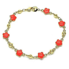 Load image into Gallery viewer, 14k Gold Filled High Polish Finish Enamel Flower Bracelet
