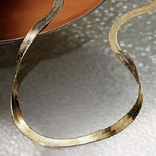 Load image into Gallery viewer, 14K Gold High Polish Finish Flat Herringbone Chain Necklace
