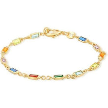 Load image into Gallery viewer, 14K Gold Multicolor Crystal Bracelet
