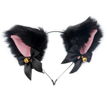 Load image into Gallery viewer, 15 Colors Beautiful Masquerade Halloween Cat Ears Cosplay Cat Ear Party Costume Bow Tie Bell Headwear Headband Gorgeous Hair Accessories For Women
