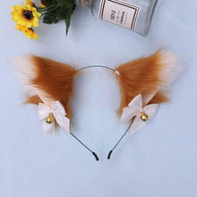 Load image into Gallery viewer, 15 Colors Beautiful Masquerade Halloween Cat Ears Cosplay Cat Ear Party Costume Bow Tie Bell Headwear Headband Gorgeous Hair Accessories For Women
